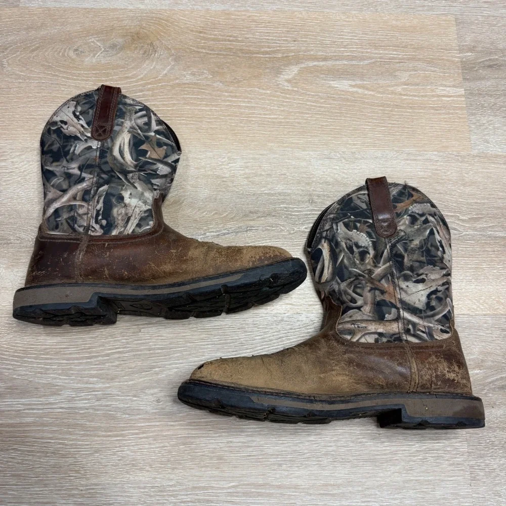 Ariat Groundbreaker Mens 10.5 D Brown Leather Camo Work Boots 10015192 EH Rated